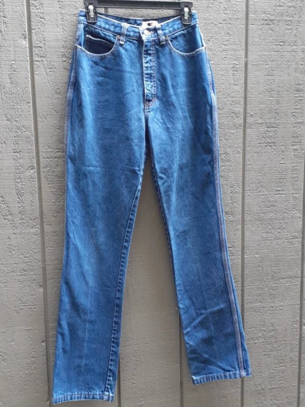 Vtg Calvin Klein Jeans 25 26 x 32 Straight Leg Denim Triple Stitch Contrast USA